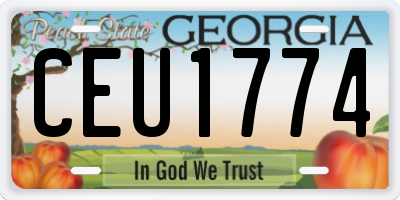 GA license plate CEU1774