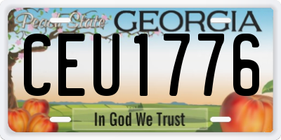 GA license plate CEU1776