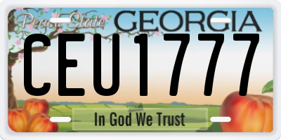 GA license plate CEU1777