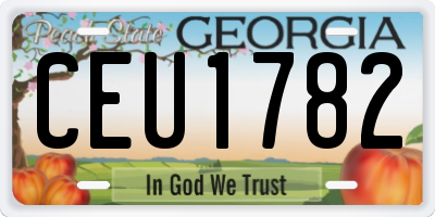 GA license plate CEU1782