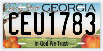 GA license plate CEU1783