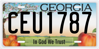 GA license plate CEU1787