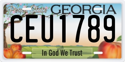 GA license plate CEU1789