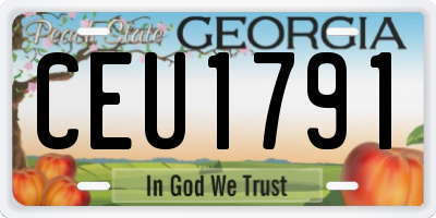 GA license plate CEU1791