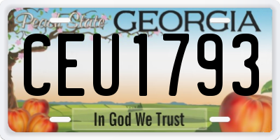 GA license plate CEU1793