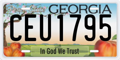 GA license plate CEU1795