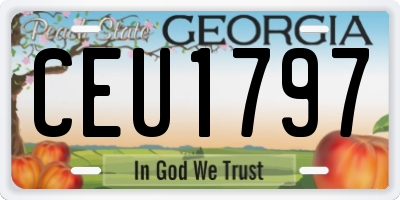 GA license plate CEU1797