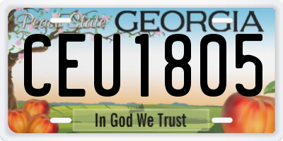 GA license plate CEU1805