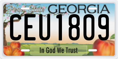 GA license plate CEU1809