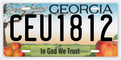 GA license plate CEU1812