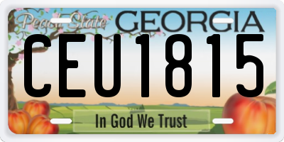 GA license plate CEU1815