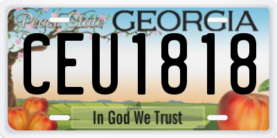 GA license plate CEU1818