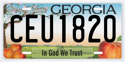 GA license plate CEU1820