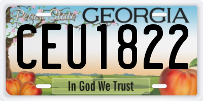 GA license plate CEU1822