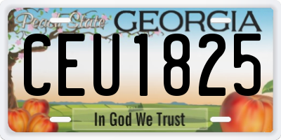GA license plate CEU1825