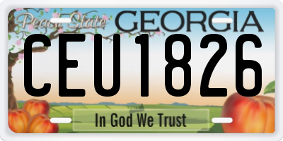 GA license plate CEU1826