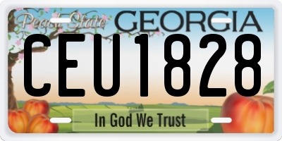 GA license plate CEU1828