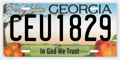 GA license plate CEU1829