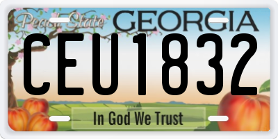 GA license plate CEU1832