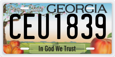GA license plate CEU1839