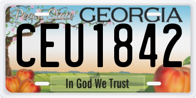 GA license plate CEU1842
