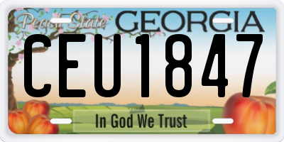 GA license plate CEU1847
