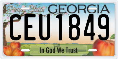 GA license plate CEU1849