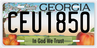 GA license plate CEU1850