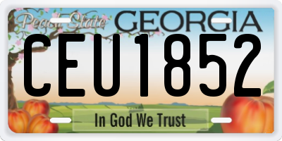 GA license plate CEU1852