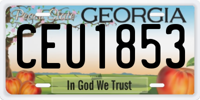 GA license plate CEU1853