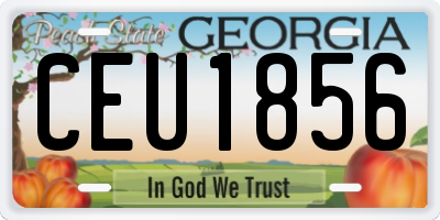 GA license plate CEU1856