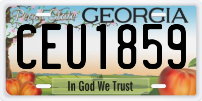 GA license plate CEU1859