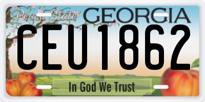 GA license plate CEU1862
