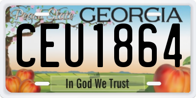 GA license plate CEU1864