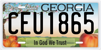 GA license plate CEU1865