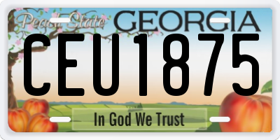 GA license plate CEU1875