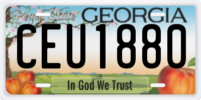 GA license plate CEU1880