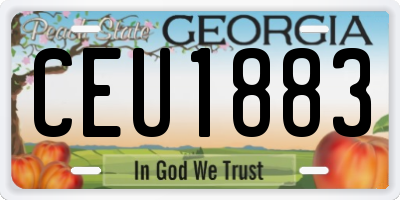 GA license plate CEU1883