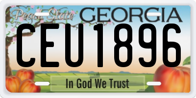 GA license plate CEU1896