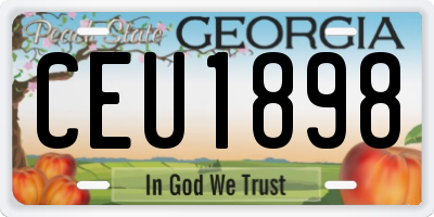 GA license plate CEU1898