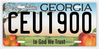 GA license plate CEU1900