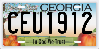 GA license plate CEU1912