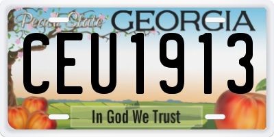 GA license plate CEU1913
