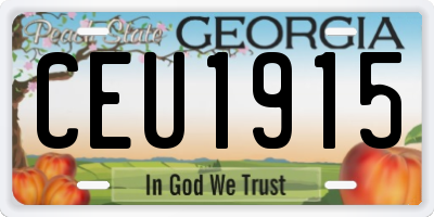 GA license plate CEU1915