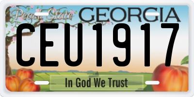 GA license plate CEU1917