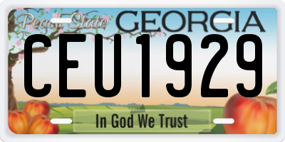 GA license plate CEU1929