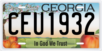 GA license plate CEU1932