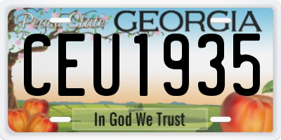 GA license plate CEU1935