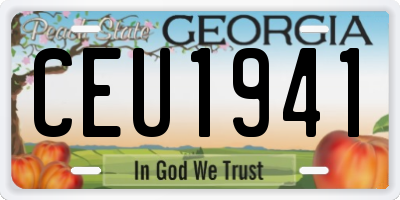 GA license plate CEU1941
