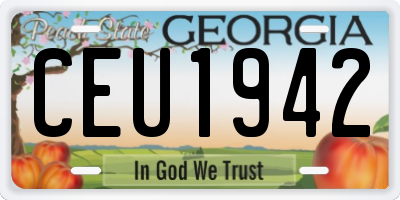 GA license plate CEU1942